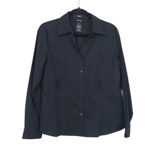 Style & Co. Black Button-Front Women's Blouse Size 12P